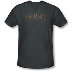 The Hobbit - Mens Distressed Logo V-Neck T-Shirt