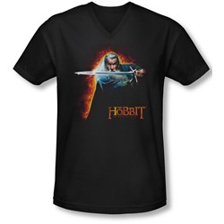 The Hobbit - Mens Secret Fire V-Neck T-Shirt