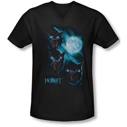 The Hobbit - Mens Three Warg Moon V-Neck T-Shirt