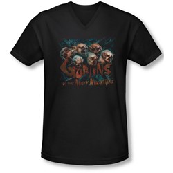 The Hobbit - Mens Misty Goblins V-Neck T-Shirt