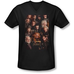 The Hobbit - Mens Dwarves Poster V-Neck T-Shirt