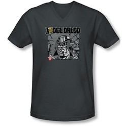 Judge Dredd - Mens Fenced V-Neck T-Shirt