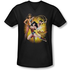Jla - Mens Wonder Woman V-Neck T-Shirt