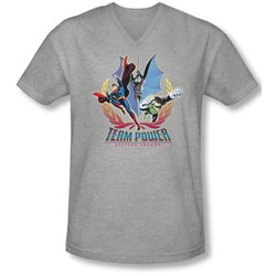 Jla - Mens Team Power V-Neck T-Shirt