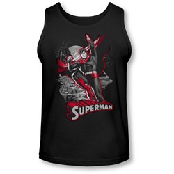 Jla - Mens Superman Red & Gray Tank-Top
