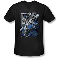 Jla - Mens Galactic Attack Nebula V-Neck T-Shirt