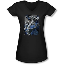 Jla - Juniors Galactic Attack Nebula V-Neck T-Shirt