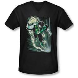 Jla - Mens Emerald Energy V-Neck T-Shirt