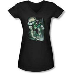 Jla - Juniors Emerald Energy V-Neck T-Shirt