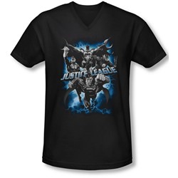 Jla - Mens Justice Storm V-Neck T-Shirt