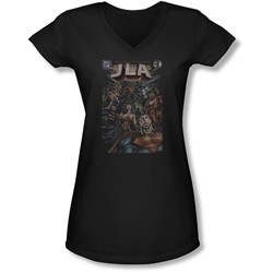 Jla - Juniors #1 Cover V-Neck T-Shirt