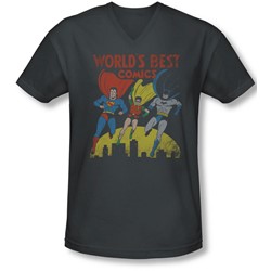 Jla - Mens World'S Best V-Neck T-Shirt