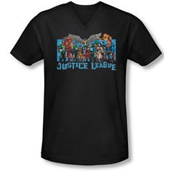 Jla - Mens League Lineup V-Neck T-Shirt