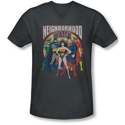 Jla - Mens Neighborhood Watch V-Neck T-Shirt