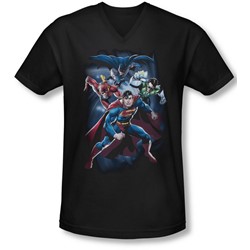 Jla - Mens Cosmic Crew V-Neck T-Shirt