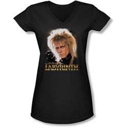 Labyrinth - Juniors Jareth V-Neck T-Shirt