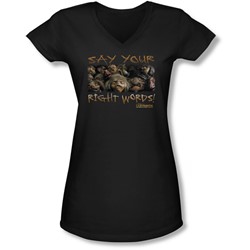 Labyrinth - Juniors Say Your Right Words V-Neck T-Shirt