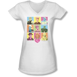 Lucy - Juniors So Many Faces V-Neck T-Shirt