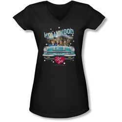 Lucy - Juniors Hollywood Road Trip V-Neck T-Shirt