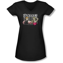 Lucy - Juniors Divas V-Neck T-Shirt