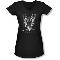 Lor - Juniors Big Sauron Head V-Neck T-Shirt