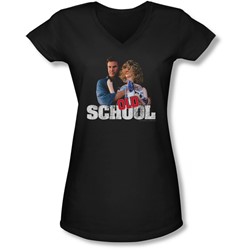 Old School - Juniors Frank And Friend V-Neck T-Shirt