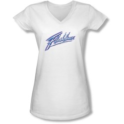 Flashdance - Juniors Logo V-Neck T-Shirt