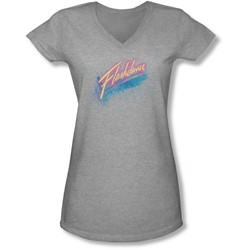 Flashdance - Juniors Spray Logo V-Neck T-Shirt