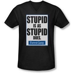 Forrest Gump - Mens Stupid Is V-Neck T-Shirt