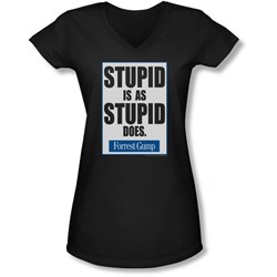 Forrest Gump - Juniors Stupid Is V-Neck T-Shirt