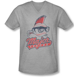 Major League - Mens Vintage Logo V-Neck T-Shirt