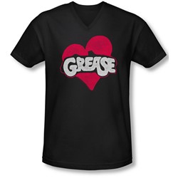 Grease - Mens Heart V-Neck T-Shirt