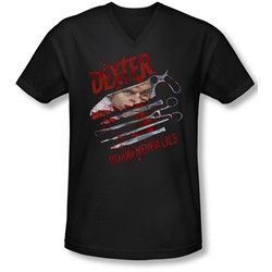 Dexter - Mens Blood Never Lies V-Neck T-Shirt
