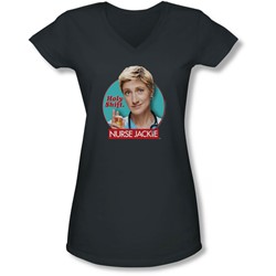 Nurse Jackie - Juniors Holy Shift V-Neck T-Shirt