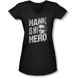 Californication - Juniors Hank Is My Hero V-Neck T-Shirt