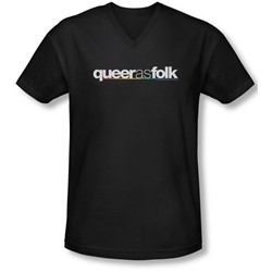 Queer As Folk - Mens Logo V-Neck T-Shirt