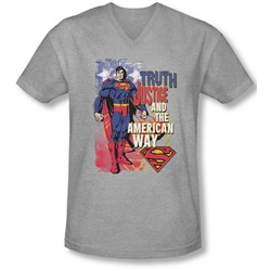 Superman - Mens Truth Justice V-Neck T-Shirt