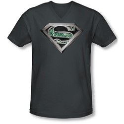 Superman - Mens Circuitry Logo V-Neck T-Shirt