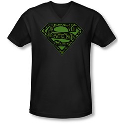 Superman - Mens Circuits Shield V-Neck T-Shirt