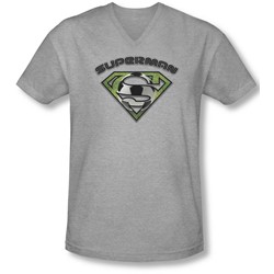 Superman - Mens Soccer Shield V-Neck T-Shirt