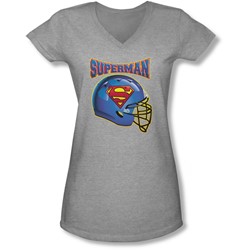 Superman - Juniors Helmet V-Neck T-Shirt