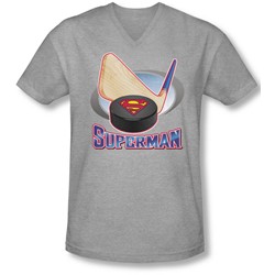 Superman - Mens Hockey Stick V-Neck T-Shirt