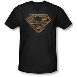 Superman - Mens Aztec Shield V-Neck T-Shirt