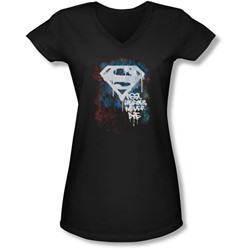 Superman - Juniors Real Heroes Never Die V-Neck T-Shirt
