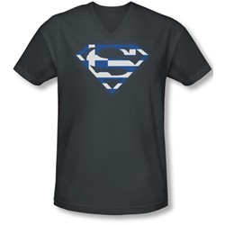 Superman - Mens Greek Shield V-Neck T-Shirt