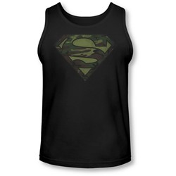 Superman - Mens Camo Logo Distressed Tank-Top