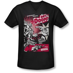 Superman - Mens Day Of Doom V-Neck T-Shirt