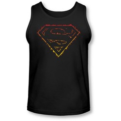 Superman - Mens Flame Outlined Logo Tank-Top