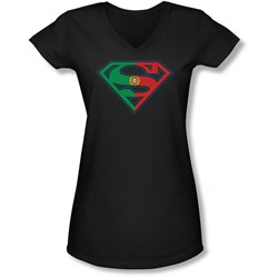 Superman - Juniors Portugal Shield V-Neck T-Shirt