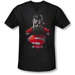 Superman - Mens Heat Vision Charged V-Neck T-Shirt